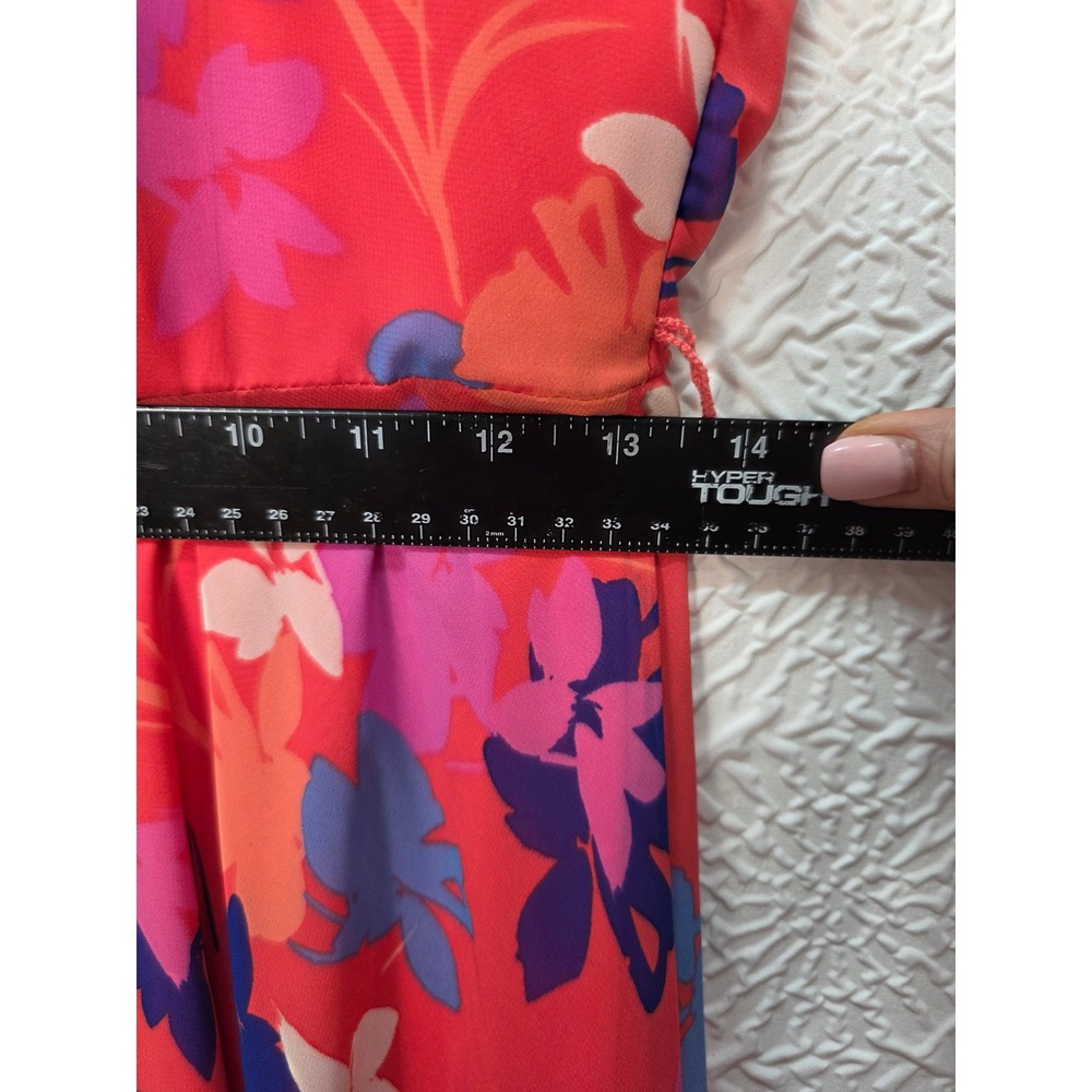 Vince Camuto High Low Halter Dress Womens 2 Pink Orange Floral Good Condition - Picture 8 of 8